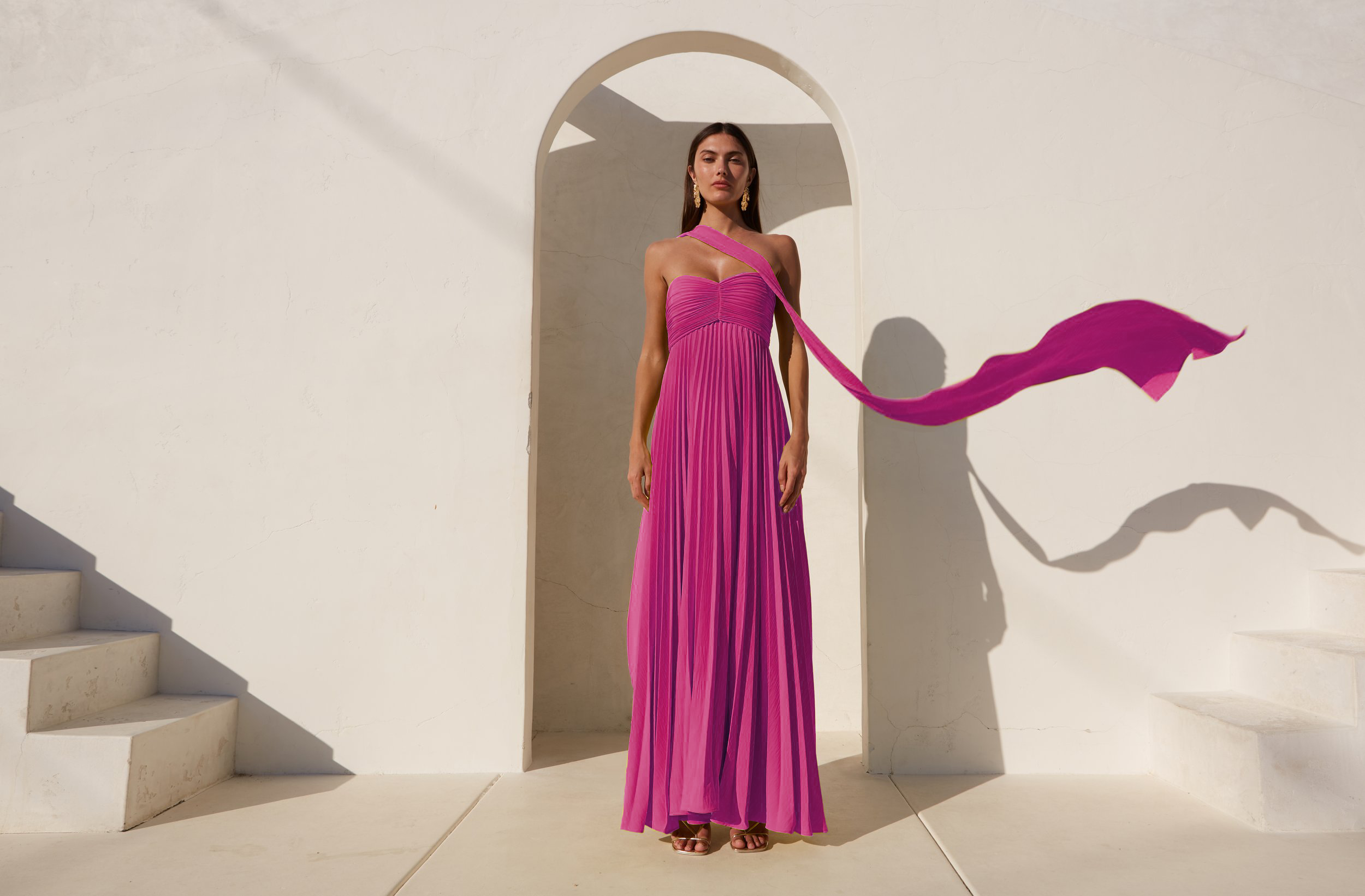 DELFI - DAPHNE DRESS HOT PINK (Size Small and Extra Small) - Small DELFI - DAPHNE DRESS HOT PINK (Size Small and Extra Small) - Small